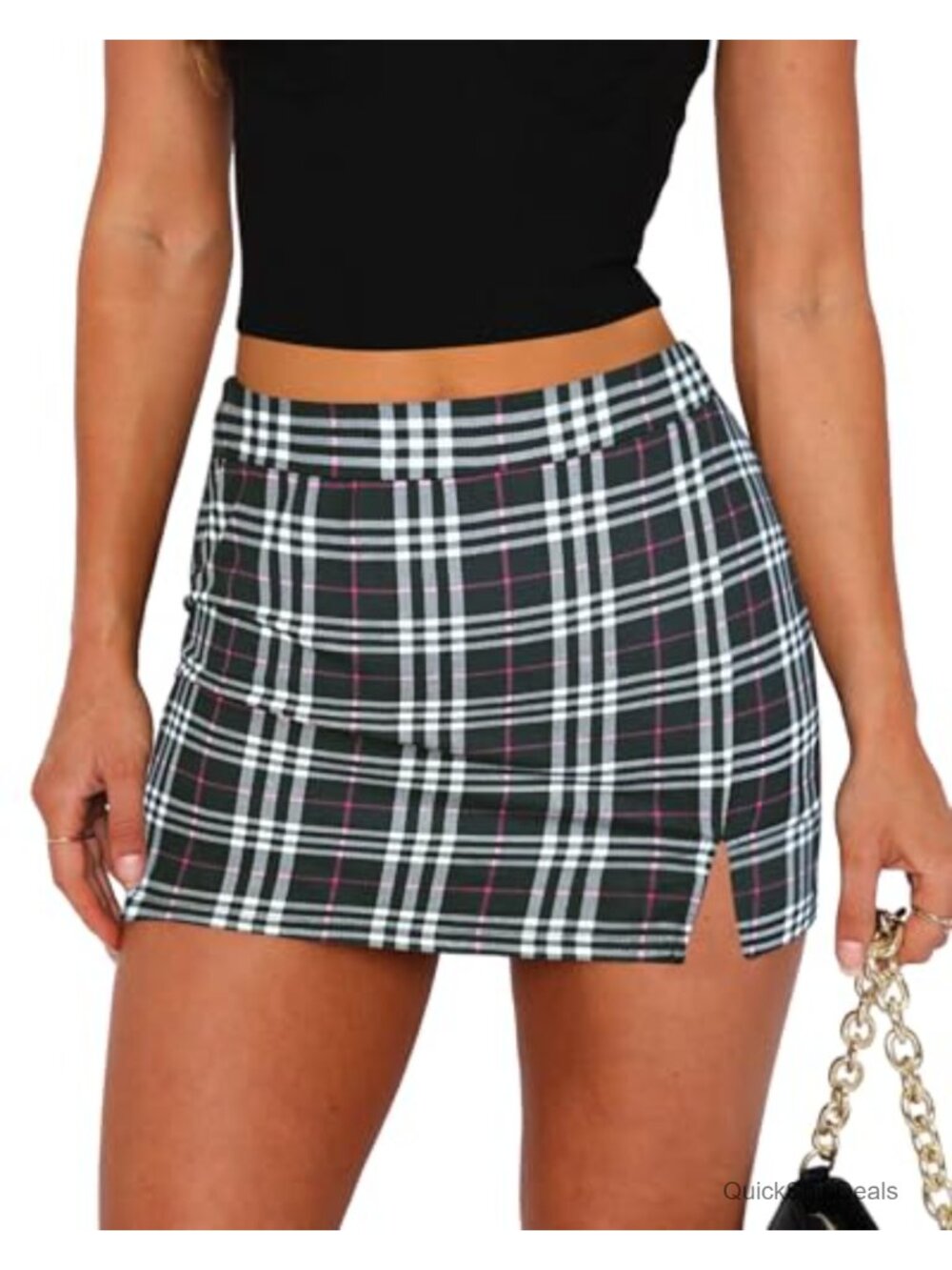 Women's High Waisted Mini Skort Stretchy Pencil Skirt with Built-In Shorts